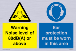 Warning Noise level of 80dB(A) or above. Ear protection must be worn in this area